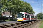 Straßenbahn Mainz: Duewag / AEG M8C der MVG Mainz - Wagen 275, aufgenommen im Mai 2015 in Mainz-Gonsenheim.