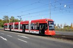 Straßenbahn Mainz: Stadler Rail Variobahn der MVG Mainz - Wagen 219, aufgenommen im Oktober 2016 in Mainz-Hechtsheim.