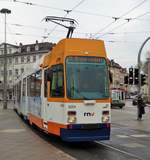 RNV Düwag M8C 3254 (modernirsiert) am 25.02.16 in Heidelberg