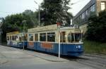 Mnchen MVV Tramlinie 26 (M4.65 2463) Frstenried-West, Neurieder Strasse im Juli 1987.