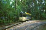 Straßenbahn Nürnberg__Tw 306 [GT6; MAN 1960 > 1996 Krakau >2007 Café-Tram > 2021 Breslau]* auf Linie 3 in der Endschleife 'Tiergarten'.__Sommer 1983  * Alle Nürnberger