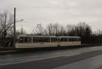 Die Gotha Straßenbahn der Plauener Straßenbahn zu sehen am 17.01.15 in Plauen an der Plamag. 