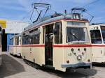 Lowa Triebwagen 44 der Rostocker Straßenbahn AG im Depot12 am Tag der offenen Tür am 03.08.2024