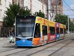 Vossloh 6N2 Nr. 609 der Rostocker Straßenbahn AG in Rostock am 03.08.2024