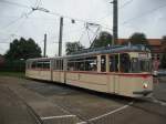 Gotha-Gelenk-Triebwagen beim Wenden auf dem Straenbahn Betriebshof zur Tag der Offenen Tr 27.08.2011