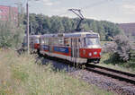 Schwerin NVS SL 1 (Tatra T3D 152) Hegelstraße am 12. Juli 1994. - Scan eines Farbnegativs. Film: Scotch 200. Kamera: Minolta XG-1.