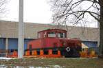 Filderbahn Lok 2, gebaut 1924 von Eisenwerke Gustav Trelenberg in Breslau, auf dem Betriebshof 1 der Stuttgarter Straenbahn AG. Aufnahme vom 16. Februar 2013.