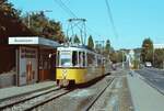 Linie 14 der Stuttgarter Straßenbahn nach Vaihingen im Oktober 1983