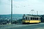 SSB Stuttgart__Der GS-Tw 851 auf Sonderfahrt in der Birkenwaldstraße zum Killesberg.__05-05-1973