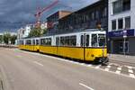 SSB Stuttgart Oldtimer Straßenbahn GT4 Doppeltraktion auf der Linie 23 am 07.07.24 in Stuttgart
