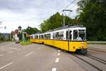 SSB Stuttgart Oldtimer Straßenbahn GT4 Doppeltraktion auf der Linie 23 am 07.07.24 in Stuttgart