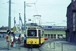 SSB Stuttgart__Der GS-Tw 851 [Uerdingen 1939] in der Wendeschleife der Linie 8 im Ostheimer Depotgelände. __05-05-1973