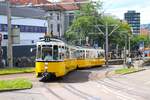 SSB Stuttgart Oldtimer Straßenbahn GT4 Doppeltraktion auf der Linie 23 am 07.07.24 in Stuttgart