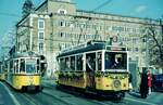 SSB Stuttgart__Gartenschau-TW (GS) 859 [ME 1939] am Schloßplatz, auf Werbefahrt zum Volksfest auf dem Cannstatter Wasen.__09-1970 