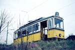 SSB Stuttgart__Gartenschau-TW (GS) 854 [Uerdingen 1939] auf seinem  letzten Gleis  im Bf S-Möhringen. Schaut noch ganz passabel aus, aus der Denkmals-Perspektive.__17-04-1975