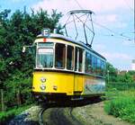 SSB Stuttgart__E-Wagen_Tw 762 als Rangier-Tw in der Wendeschleife am Bf S-Möhringen. __10-09-1975 