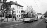 SSB Stuttgart_VerkehrsfreundeStuttgart Abschiedsfahrt für Linie 10 mit Einbeziehung weiterer Strecken. Zweiachser-Garnitur 753+1543 in der Lenzhalde.__20-03-1976