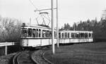 SSB Stuttgart_VerkehrsfreundeStuttgart Abschiedsfahrt für Linie 10 mit Einbeziehung weiterer Strecken. T2 753 mit B2 1543 in der Wendeschleife am Westbhf.__20-03-1976