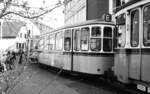 SSB Stuttgart_VerkehrsfreundeStuttgart Abschiedsfahrt für Linie 10 mit Einbeziehung weiterer Strecken. In der Schleife Botnang Tw 753 mit Bw 1543 und GT4 450.__20-03-1976