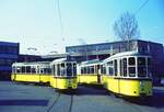 SSB Stuttgart_VerkehrsfreundeStuttgart Abschiedsfahrt für Linie 10 mit Einbeziehung weiterer Strecken. Erster Zwischenhalt 'Killesberg'. DoT4 925 und T2 753 jeweils mit Bw  Schiffle .__20-03-1976