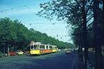 SSB Stuttgart__DoT4 mit Bw als E-Wagen während des Dt.Turnfests in der Mercedesstr. in Bad Cannstatt.__14-06-1973