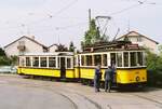 Schleife von Heumaden, Sonderfahrt mit Stuttgarter Straßenbahnwagen TW 418 und BW 1241 (1984)