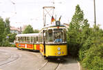 1984: Das war die Schleife der Stuttgarter Straßenbahn in Heumaden bei einer Sonderfahrt mit TW 802 (Serie T2) 