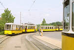 Das war die sehr lebendige Stuttgarter Straßenbahnschleife von Heumaden (Linie 15) bei einer Sonderfahrt vom Sommer 1984