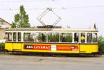 TW 802 (Serie T2) der Stuttgarter Straßenbahn bei einer Sonderfahrt auf der Schleife von Heumaden (Sommer 1984) 