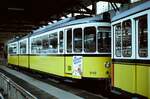 Das sehr schöne Bw Vogelsang der Stuttgarter Straßenbahn beherbergte 1983 noch TW 910 (MF Esslingen, Typ DoT4), der noch auf der Straßenbahnlinie 2 eingesetzt wurde. 