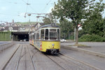 Stuttgart SSB SL 13 (GT4 542 + GT4 ?) Untertürkheim, Wunderstraße am 8. Juli 1979. - Scan von einem Farbnegativ. Film: Kodacolor II. Kamera: Minolta SRT-101.