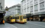 Wrzburg WSB SL 4 (GT6 274) / SL 3 (GT8 245) Dominikanerplatz am 22. Juni 1980. 