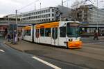 Mainzer Mobilität Adtranz GT6M-ZR Wagen 212 am 12.02.24 in Mainz Hbf 