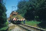 Straßenbahn Reutlingen__ATw 31 im Streckendienst zwischen Eningen und Südbhf.