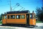 Straßenbahn Reutlingen__ATw 31 auf dem Abzweiggleis zum Südbhf.  Nur ein Arbeitswagen ,aber mit Geschichte ! [ME 1912 für die Straßenbahn Eßlingen; 1944 zur SSB als Tw 565; 1949 nach RT als Tw 31, spätestens ab 1966 als ATw in orange; 1974 Sammlung Pollitzer; 1980 ins DSMH e.V. Wehmingen; 1992 nach Zwickau,Umbau in Krakau zum  historischen  Bw 17. [Quelle: Homepage der Freunde des Nahverkehrs Zwickau e.V.].__29-07-1974 