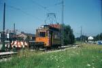 Straßenbahn Reutlingen__ATw 31 mit Niederbordwagen beim Südbhf.__29-07-1974