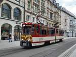 EVAG 1 war am 26.12.2020 für Fahrleitungsarbeiten in der Bahnhofsstraße unterwegs.