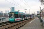 VGF Bombardier Flexity Classic S-Wagen 207+2xx als Doppeltraktion auf der Linie 20 am 02.02.19 in Frankfurt Uni Klinikum