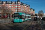 VGF Bombardier Flexity Classic S-Wagen 215 am 06.03.21 in Frankfurt am Main