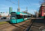 VGF Bombardier Flexity Classic S-Wagen 214 am 12.02.22 in Frankfurt