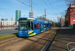 VGF Bombardier Flexity Classic S-Wagen 203 am 12.02.22 in Frankfurt