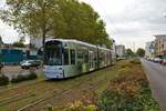 VGF Bombardier Flexity Classic S-Wagen 257 mit neuer Werbung am 24.09.22 in Frankfurt am Main