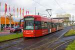 VGF Bombardier Flexity Classic S Wagen 233 am 01.04.23 auf der Linie 11 in Frankfurt am Main