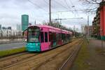 VGF Bombardier Flexity Classic S Wagen 242 am 10.02.24 in Frankfurt am Main Uni Klinik