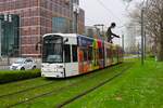 VGF Bombardier Flexity Classic S Wagen 259 am 30.03.24 in Frankfurt am Main Messe als Sonderlinie 10