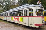 Die ehemalige DÜWAG aus Düsseldorf mit der Nr. 2304 vom Baujahr 1957 im Hannoverschem Straßenbahn-Museum am 06.10.2018