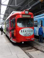 RNV Düwag GT8 153 am 28.03.15 im Depot Ludwigshafen im Rahmen einer IGN Sonderfahrt