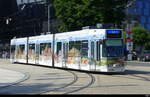 VAG Freiburg i.B. - Strassenbahn Düwag GT8Z Nr.245 unterwegs auf der Linie 5 in der Stadt Freiburg am 2024.06.07