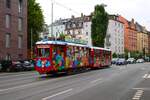 VGF Straßenbahn Frankfurt am Main Ebbelweiexpress Crede´ K-Wagen 107 am 02.06.24