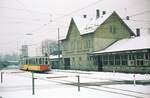 SSB Stuttgart__Zug der Linie 31 im Bahnhof Möhringen.__12-03-1973